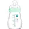 MAM Istruzioni in Lingua Straniera MAM Feel Good A159 Biberon in vetro, con tettarella 1 brevettata SkinSoftTM silicone ultra morbido per neonati da 0 mesi, 170 ml, blu