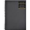 Clairefontaine 34264C - Taccuino Goldline 64 fogli a spirale (formato verticale) 29.7x42 cm carta nera 140 g, copertina rigida nera