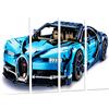 Cuadros Camara Quadro Moderno Fotografico Auto Sportiva, Bugatti Chiron, Blu, 131 x 62 cm, Rif. 27264