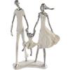 Casablanca modernes Design Scultura famiglia - felicità della famiglia - bianco/argento - poliresina - altezza 31 cm