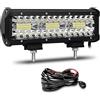Willpower Barra LED 23cm 9 Pollici 180W Fari LED 12V 24V Combo Fascio Spot e Inondazione Faretti LED Faro da Lavoro LED Barra Luci LED per Fuoristrada Auto Trattore Camion 4x4 Barca ATV con Cablaggio