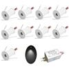 kpslucerna Faretto LED piccolo 9PCS 12V 1W da incasso luce cella per cucina, scale, armadio, corridoio, illuminazione fai da te Vetrina luce da incasso IP65 CE ROHS (Bianco Bianco freddo, 120°)