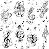 CRASPIRE Adesivi Murali Musicali 8 Fogli Adesivi Murali Farfalle Note Musicali Notazione Impermeabile Rimovibile Vinile Wall Art per Aula Camera da Letto Soggiorno