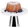 ECHTWERK Elegante piatto da torta in marmo, vassoio per torte con supporto, supporto per servire cibo, frutta, formaggio e dessert, per feste o matrimoni, edizione argento, Ø 22 cm