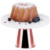 ECHTWERK Elegante piatto da torta in marmo con supporto per servire cibo, frutta, formaggio e dessert, per feste o matrimoni, edizione in rame, Ø 22 cm