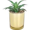 Sleepdown Halo Green Aloe Vera Leaf Gold Pot Artificiale Finta Pianta per Home Office Bagno Decor Decorazione Interna Estetica