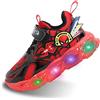 Jasmeko Scarpe per Bambino con Luci LED Luminose Bambini LED Light Up Shoes Boys Baby Girls Sneakers Glow Fashion Flashing Athletic Sport Sneaker (BE-Red,28)