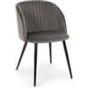 KONTE.DESIGN Set di 2 Sedie QUEEN in Velluto Grigio