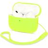 AOTUAO Compatibile con AirPods PRO 2 Custodia Case Cover, Case Protettiva Antiurto Antiscivolo in Silicone per AirPods PRO 2 Seconda Generazione 2022 Custodia con Silicone Lanyard, Bright Yellow