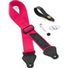 Tiger kit tracolla ukulele rosa con plettri e accessori | Include tracolla, laccetto, bottone terminale e 3 plettri in feltro, per ukulele soprano, concerto e tenore.