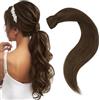 Easyouth Capelli Umani Coda di Cavallo Estensioni Dei Capelli Colore Marrone Medio Ponytail Capelli Veri Extension 70g 30 cm #4