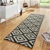 HANSE Home Tappeto passatoia Nordic, 80 x 350 cm, morbido tappeto a pelo corto, moderno, design a rombi, per corridoio, camera da letto, cameretta dei bambini, bagno, soggiorno, cucina, colore nero