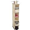 Relaxdays Organizer Armadio per Stoffa, 6 Scomparti, 2 Cassetti, Scaffale da Appendere; 82 x 14,4 x 30 cm, Beige