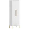 Schildmeyer Gloria - Credenza, materiale a base di legno con 2 ante, bianco e giallo oro