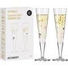 RITZENHOFF 6031004 Bicchiere da champagne 200 ml - Serie Goldnacht Duett 2023-2x pezzo di design con oro vero - Made in Germany
