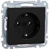 Schneider Electric Merten - Presa Schuko, morsetti a incastro, nero opaco, sistema M, MEG2301-0403, presa con contatto di protezione