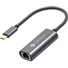 NOVOO Adattatore Ethernet USB C Gigabit in Alluminio - 1000Mbps, Ethernet a Lan Thunderbolt 3 a RJ45 Compatibile con MacBook Pro/Air, Surface Go, Chromebook, Huawei Matebook - Plug and Play