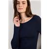 Intimissimi Maglia Manica Lunga Scollo A Barchetta In Micromodal Blu