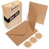 Japun - Set di 50 biglietti pieghevoli vuoti incluse buste, carte pieghevoli, per disegnare, etichettare o stampare - DIN A6 / C6 - marrone