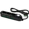 FANTON 48123-B Multipresa elettrica 9 posti con 3 prese universali e 6 prese bivalenti italiane laterali ciabatta spina grande 16A colore nero