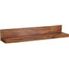 WOHNLING Mensola in Legno massello Sheesham mensola di Legno 110 Centimetri Stile Rustico Muro-Shelf Vero Legno Bordo della Parete Prodotto Naturale