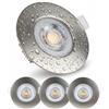 EMOS Exclusive Faretti LED da Incasso per Cartongesso 4.9W / 380 Lumen | Faretti da Incasso Bagno IP44 | Set di 3 pezzi Spot LED 3000K Luce Bianco Caldo, Rotondi e Ultra Piatti in Argento