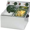 MEC EUROPE Friggitrice elettrica - Capacità litri 6+6 - cm 37 x 43 x 21 h