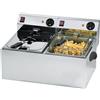 MEC EUROPE Friggitrice elettrica - Capacità litri 11+11 - cm 56 x 43 x 21 h