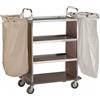 FORCAR Carrello portabiancheria - N. 4 ripiani - cm 90/143 x 50 x 123h Noce