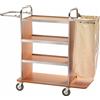 FORCAR Carrello portabiancheria - N. 4 ripiani - cm 110/143 x 50 x 123h Noce