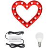 Lotti Importex Lotti kit Cuore H60 HRT2 Metallo Rosso + Trasformatore 12V 120W + 14 Lampade LED Bianco Caldo E14