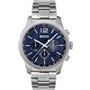 BOSS Orologio Cronografo al Quarzo da Uomo 44 mm Collezione THE PROFESSIONAL con Quadrante Blu Sole, Bracciale in Acciaio Inossidabile Argento, 3 Sottoquadranti, Resistenza all'Acqua 3ATM - 1513527