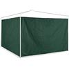 Relaxdays Tende per Gazebo Laterali, Set da 2, Telo Impermeabile in PVC, Pareti 3x2 m, Senza Finestre, Parasole, Verde