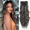 YDDM Estensioni Capelli Sintetiche Ondulati Clip-in, 4 Pezzi da 60 cm, Colore 4AH18#