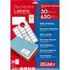 Apli DECAdry - Etichette multiuso, 63,5 x 38,1 mm, confezione da 630, colore: Bianco