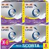 LINES È GIORNO con ali, Pacco scorta da 44 assorbenti per ciclo mestruale, l'unico con struttura in Lactifless, il più assorbente e flessibile della gamma Lines, con Odor Protection