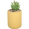 Sleepdown Halo verde foglia ocra strutturato vaso artificiale artificiale finta pianta per casa ufficio bagno decorazione interna estetica
