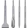 Monkey King Bar Scalpelli SDS-Plus - Set di 4 scalpelli per piastrelle, 250 x 40 mm, scalpello a punta (250 x 20 mm), scalpello piatto (250 x 20 mm) per uso universale