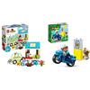 LEGO 10986 DUPLO Town Casa su Ruote, Set da Campeggio con Mattoncini Grandi e Figure & 10967 DUPLO Motocicletta Della Polizia, Moto Giocattolo per Bambini dai 2 Anni in su