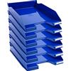 Exacompta - Cod.113203D - Confezione da 6 Vaschette portacorrispondenza Combo Midi Iderama per formato A4+ - Impilabili - Capacità 500 fogli 80 gr - Dimensioni : 34,7 x 25,5 x 6,5 cm - Blu glossy