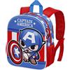 Marvel Captain America Let's go-Zaino 3D Piccolo, Blu, 26 x 31 cm, Capacità 8.5 L