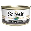 Schesir, Cibo Umido per Gatti Adulti al Gusto Tonnetto con Seppie, Filetti in Morbida Gelatina - Totale 2,04 kg (24 Lattine da 85 gr)