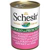 Schesir, Cibo Umido per Gatti Adulti al Gusto Filetti di Pollo con Prosciutto Preparato in Morbida Gelatina - Totale 3,36Kg (24 Lattine da 140G)