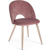 KONTE.DESIGN Set di 4 Poltroncine LINZEY in Velluto Rosa