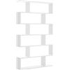Alterego LIQUIDATODO Alterego Scaffale moderno e conveniente con 6 scomparti, 80 cm, bianco lucido, 190 cm (H) x 80 cm (L) x 25 cm (P)
