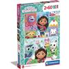 Clementoni - 24804 - Supercolor Puzzle - Gabby's Dollhouse - 2X60 Pezzi (Include 2 Puzzle Da 60 Pezzi) - Puzzle Bambini 5 Anni, Puzzle Cartoni Animati - Made In Italy