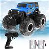 ACAMMZAR Anfibio Macchina Telecomandata per Bambini, 2.4GHz 4WD Impermeabile Doppio lato Monster Truck per ragazzi Off-Road Auto RC con 2 batterie 4 5 6 7 8 Ragazzi Ragazze Regali, Blue
