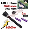 Aglow.it LAMPADA TORCIA POLICE XML 80000W, Torcia LED T6 3600Lm POTENTE, Torcia