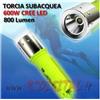r2digital LAMPADA TORCIA SUBACQUEA T6 600W LED, Torcia con FASCIA DA POLSO BATTERIA RICARI