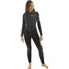 SEAC Carezza Lady, Muta Lunga Monopezzo in Neoprene bifoderato da 2 mm, con Cerniera Anteriore e Protezioni in PU sulle Ginocchia Donna, Nero/Tiffany, L